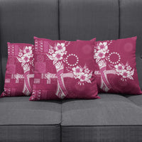 Kia Orana Cook Islands Tapa Floral With Cross Pillow Cover Maroon