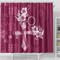 Kia Orana Cook Islands Tapa Floral With Cross Shower Curtain Maroon LT7 - Polynesian Pride