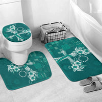 Kia Orana Cook Islands Tapa Floral With Cross Bathroom Set Deep Teal