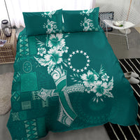 Kia Orana Cook Islands Tapa Floral With Cross Bedding Set Deep Teal
