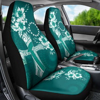 Kia Orana Cook Islands Tapa Floral With Cross Car Seat Cover Deep Teal LT7 - Polynesian Pride