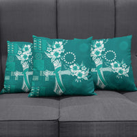 Kia Orana Cook Islands Tapa Floral With Cross Pillow Cover Deep Teal LT7 - Polynesian Pride