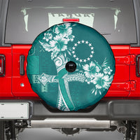 Kia Orana Cook Islands Tapa Floral With Cross Spare Tire Cover Deep Teal LT7 - Polynesian Pride