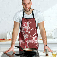 Kia Orana Cook Islands Tapa Floral With Cross Apron Crimson Red