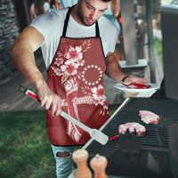 Kia Orana Cook Islands Tapa Floral With Cross Apron Crimson Red