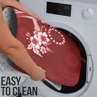 Kia Orana Cook Islands Tapa Floral With Cross Bathroom Set Crimson Red LT7 - Polynesian Pride