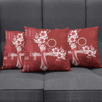 Kia Orana Cook Islands Tapa Floral With Cross Pillow Cover Crimson Red LT7 - Polynesian Pride