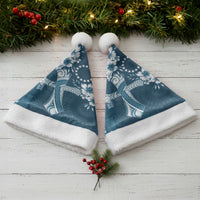 Kia Orana Cook Islands Tapa Floral With Cross Christmas Santa Hat Navy Blue LT7 - Polynesian Pride