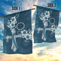 Kia Orana Cook Islands Tapa Floral With Cross Garden Flag Navy Blue LT7 - Polynesian Pride