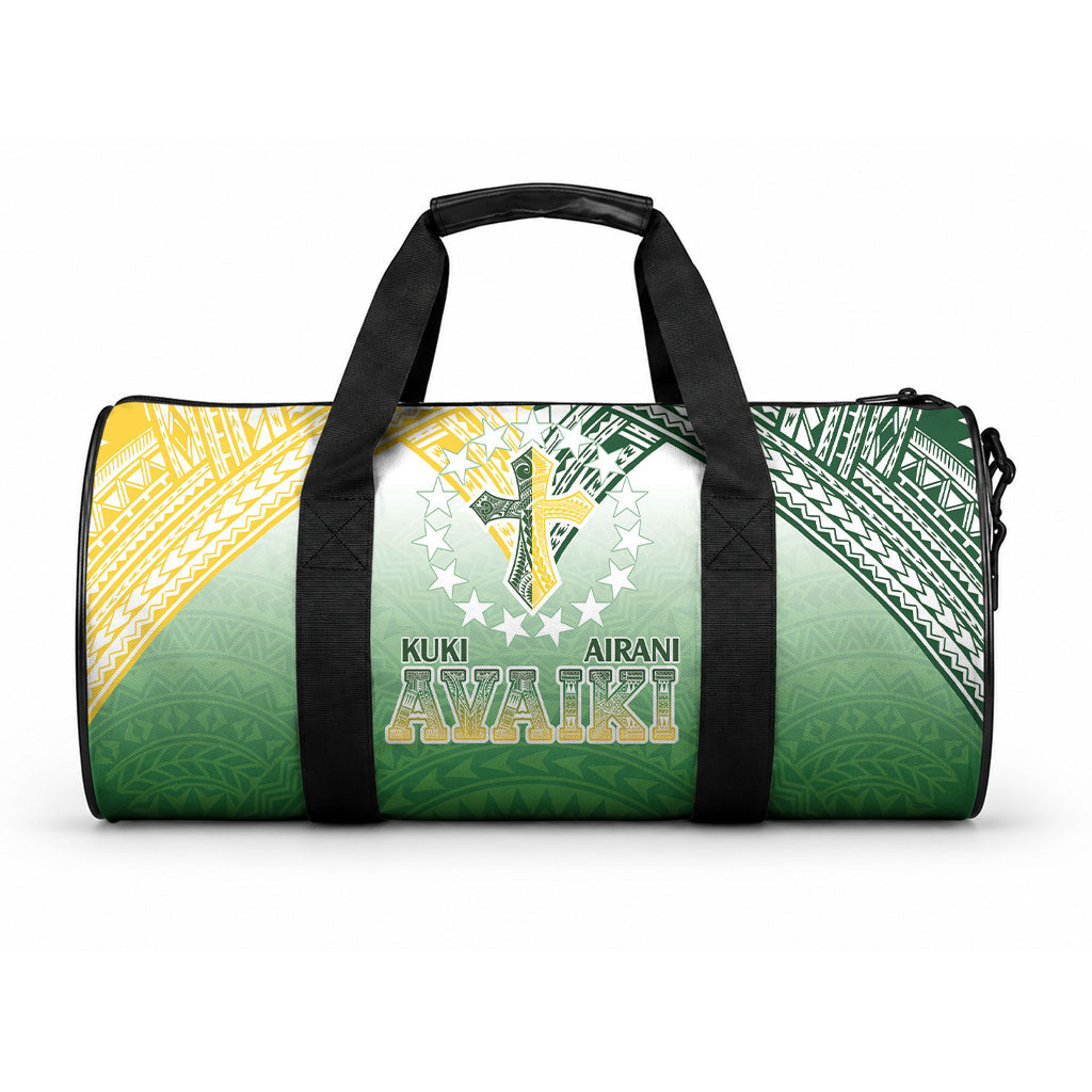 Cook Islands Rugby Medallion Of Stars Duffle Bag Kuki Airani Avaiki LT7 One size White Green - Polynesian Pride