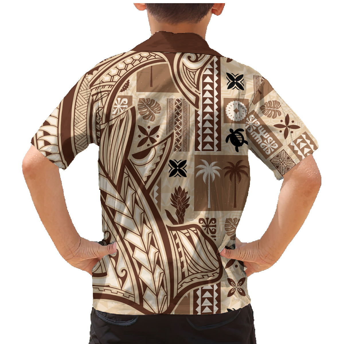 Samoa Tapa Family Matching Mermaid Dress and Hawaiian Shirt Siapo Mix Tatau Patterns LT7 - Polynesian Pride