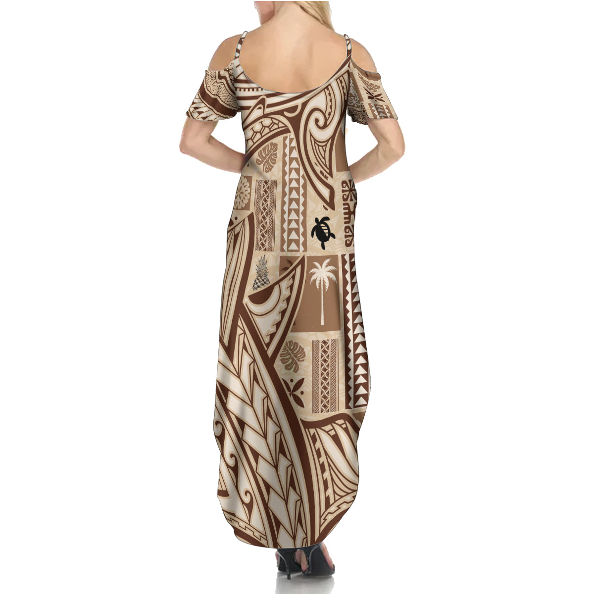 samoa-tapa-family-matching-summer-maxi-dress-and-hawaiian-shirt-siapo-mix-tatau-patterns