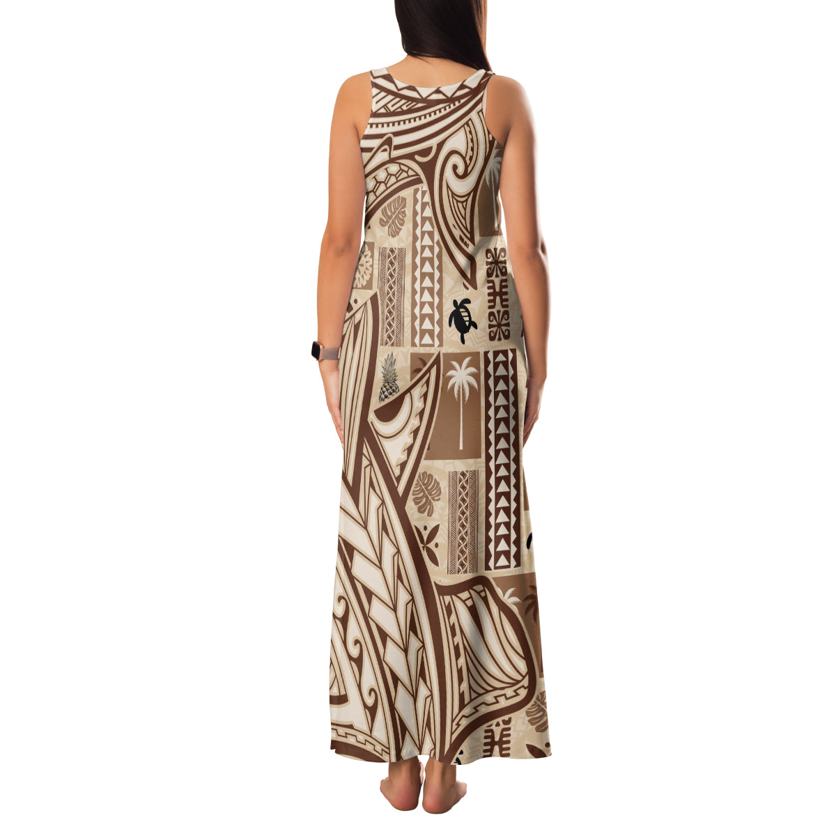 Samoa Tapa Family Matching Tank Maxi Dress and Hawaiian Shirt Siapo Mix Tatau Patterns LT7 - Polynesian Pride