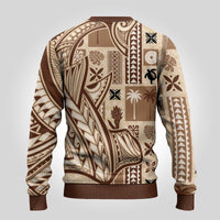 Samoa Tapa Ugly Christmas Sweater Siapo Mix Tatau Patterns LT7 - Polynesian Pride