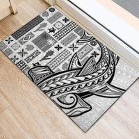 Samoa Tapa Rubber Doormat Siapo Mix Tatau Patterns - White LT7 - Polynesian Pride