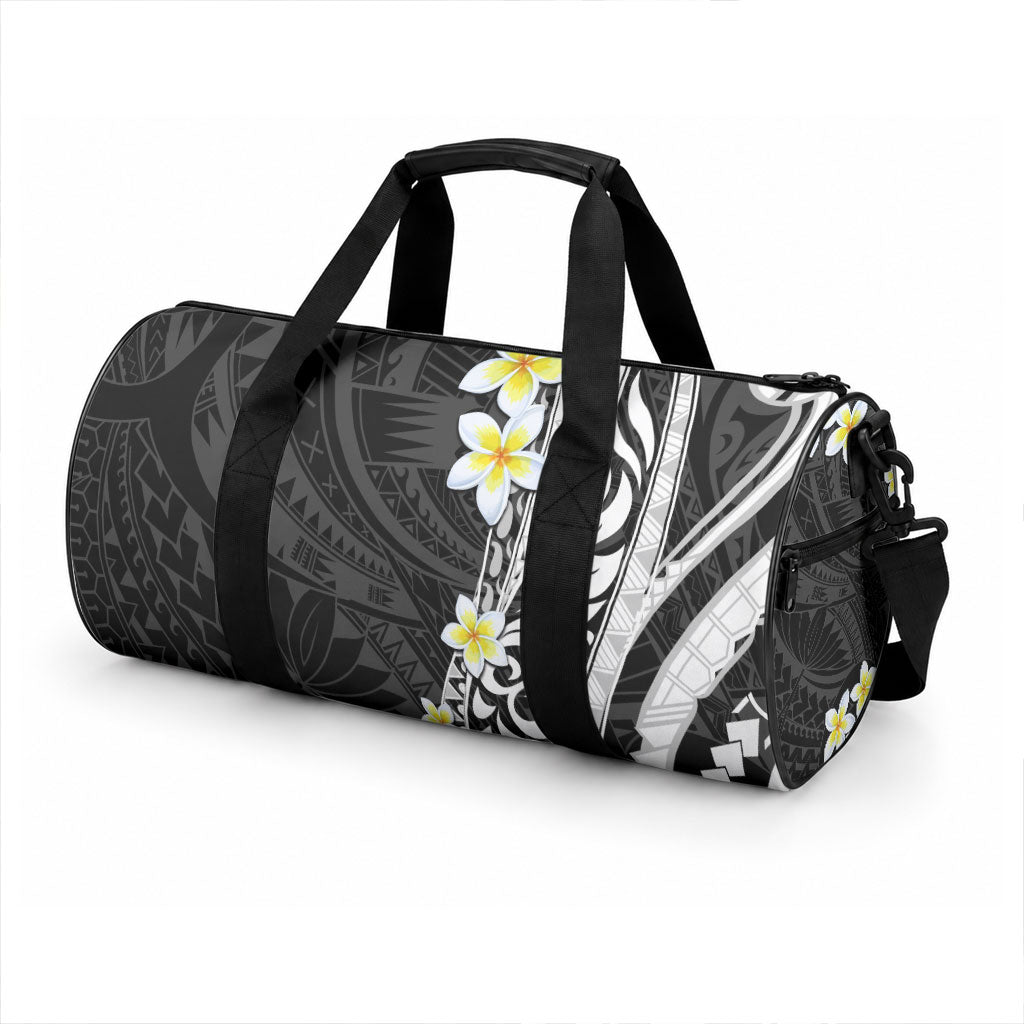 Hawaii Aloha Duffle Bag Plumeria Vintage - Black