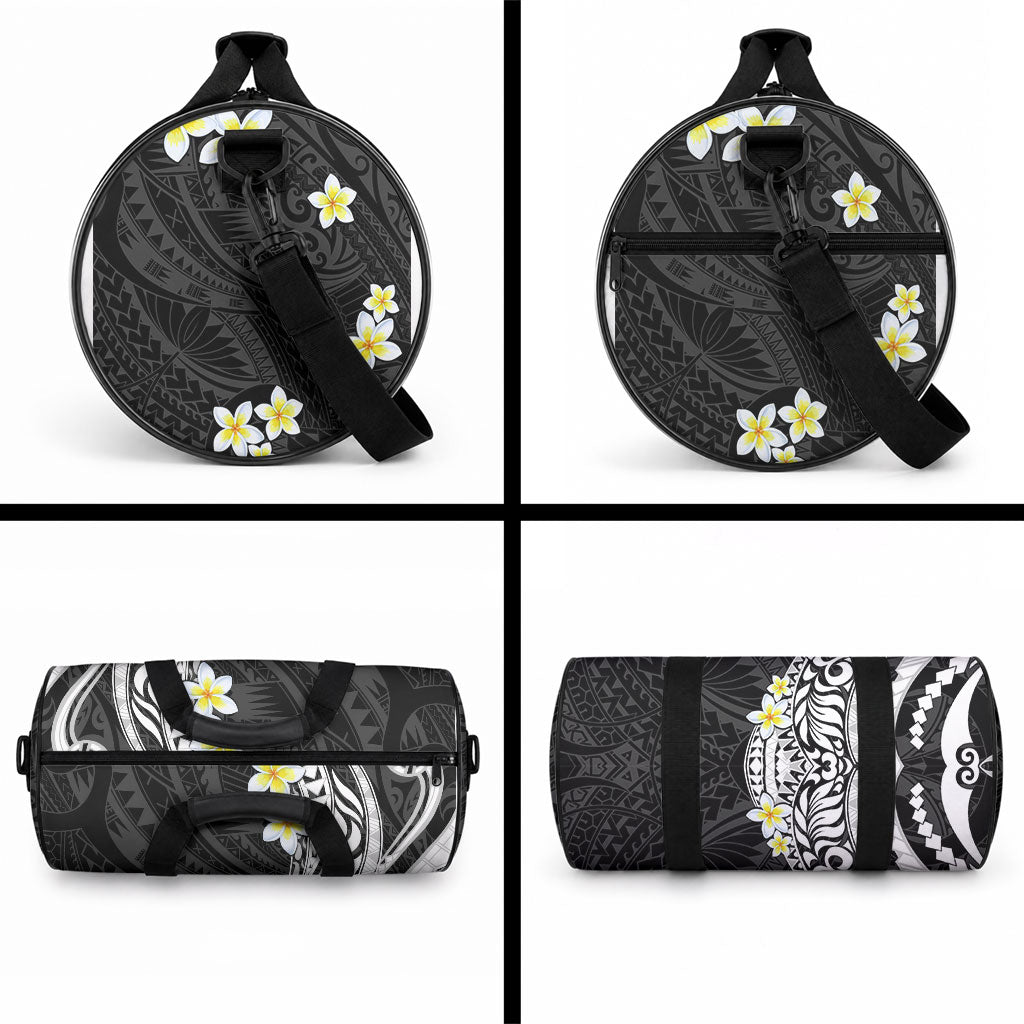 Hawaii Aloha Duffle Bag Plumeria Vintage - Black
