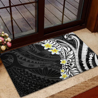 Hawaii Aloha Rubber Doormat Plumeria Vintage - Black LT7 - Polynesian Pride
