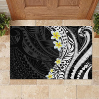 Hawaii Aloha Rubber Doormat Plumeria Vintage - Black LT7 - Polynesian Pride