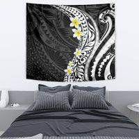 Hawaii Aloha Tapestry Plumeria Vintage - Black LT7 - Polynesian Pride