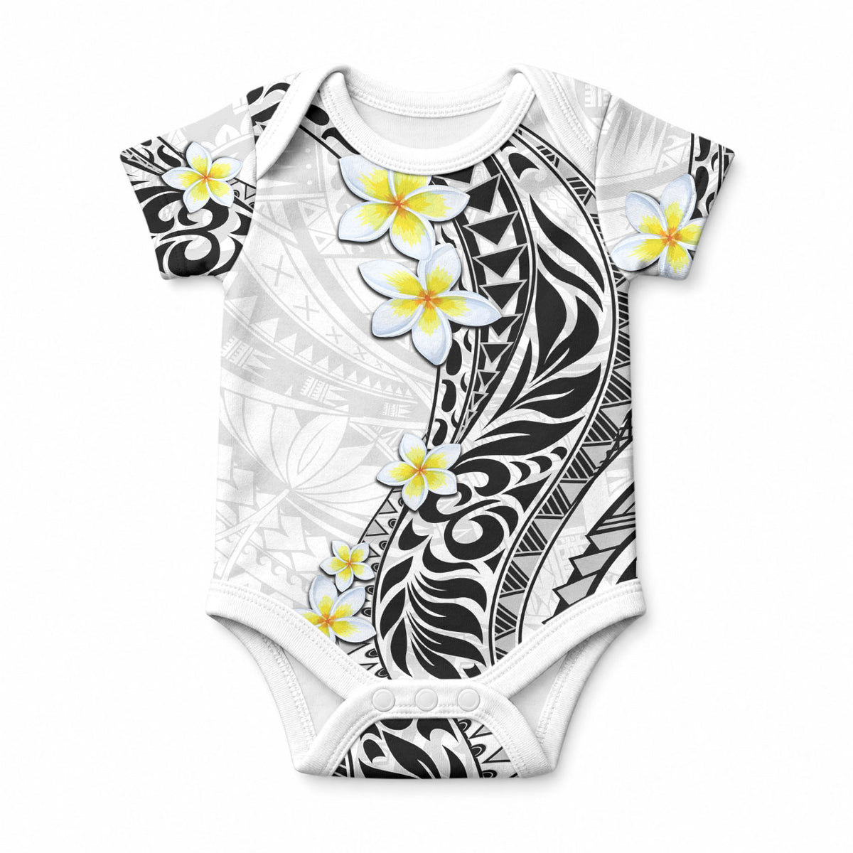 Hawaii Aloha Baby Onesie Plumeria Vintage - White