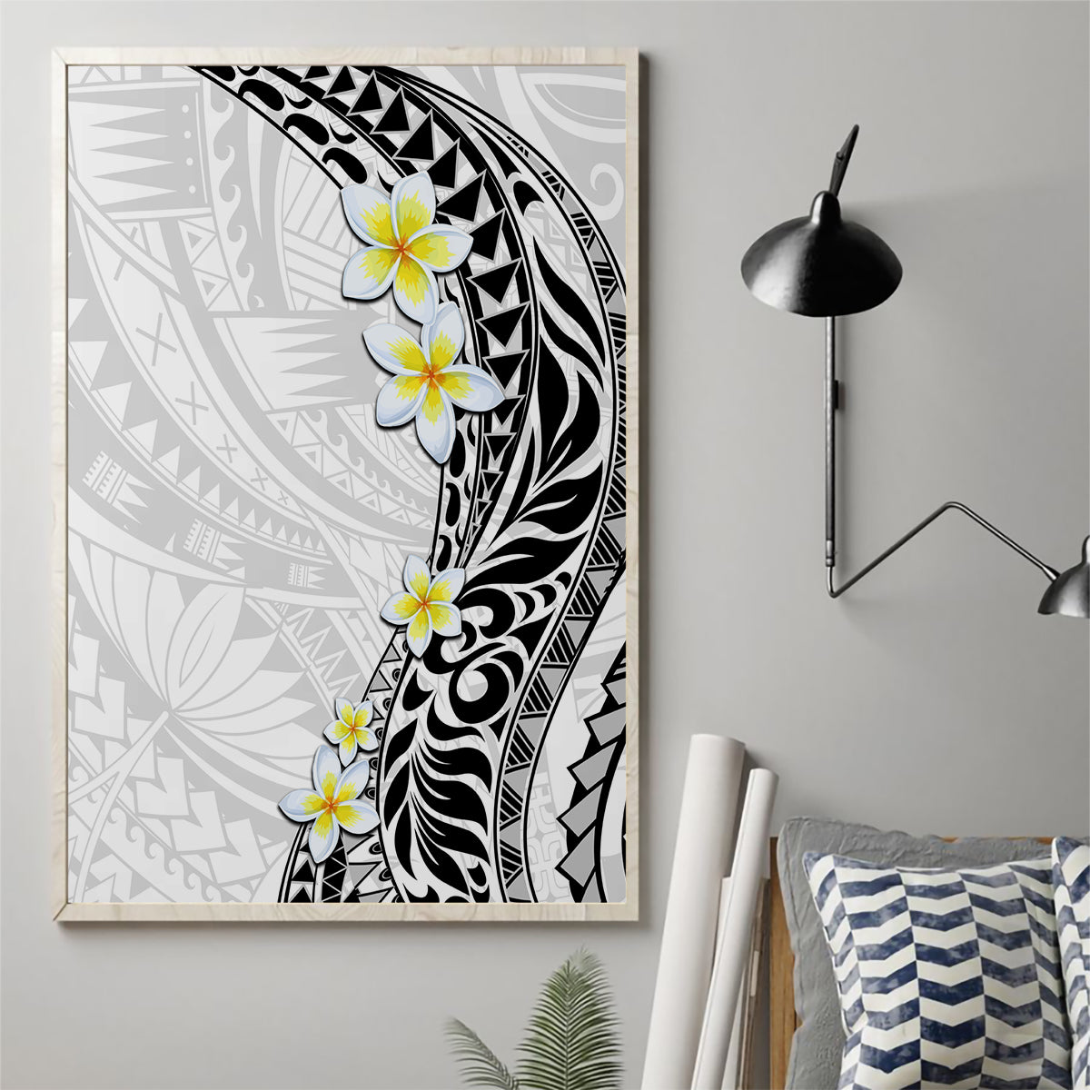 Hawaii Aloha Canvas Wall Art Plumeria Vintage - White LT7 - Polynesian Pride