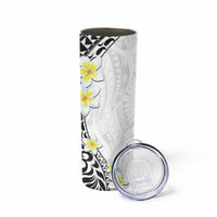 Hawaii Aloha Skinny Tumbler Plumeria Vintage - White