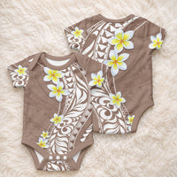 Hawaii Aloha Baby Onesie Plumeria Vintage - Brown