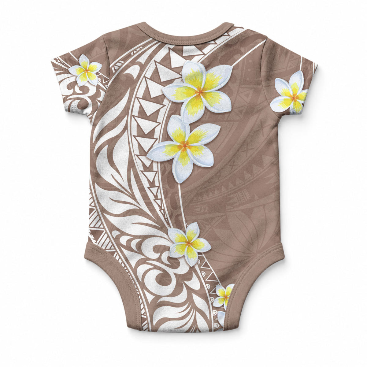 Hawaii Aloha Baby Onesie Plumeria Vintage - Brown