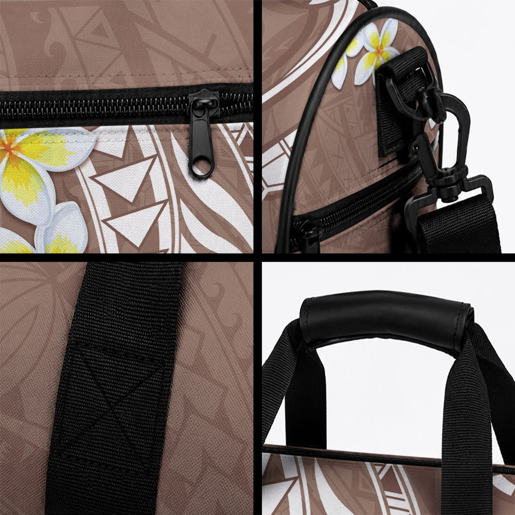 Hawaii Aloha Duffle Bag Plumeria Vintage - Brown