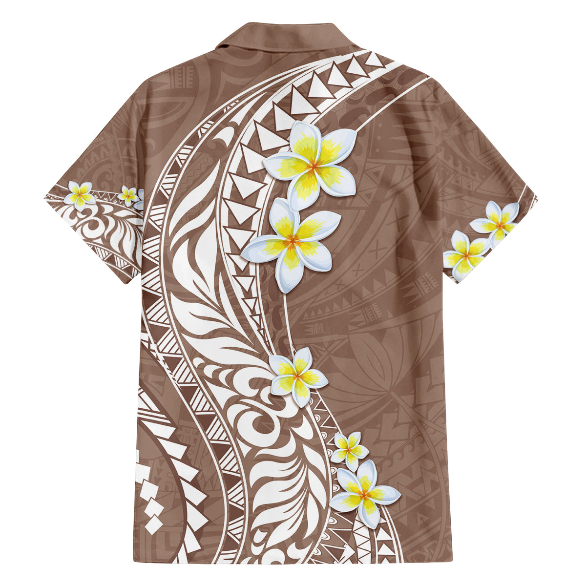 Hawaii Aloha Family Matching Tank Maxi Dress and Hawaiian Shirt Plumeria Vintage - Brown LT7 - Polynesian Pride