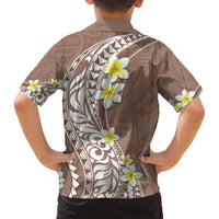 Hawaii Aloha Kid Hawaiian Shirt Plumeria Vintage - Brown LT7 - Polynesian Pride
