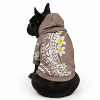 Hawaii Aloha Pet Hoodie Plumeria Vintage - Brown