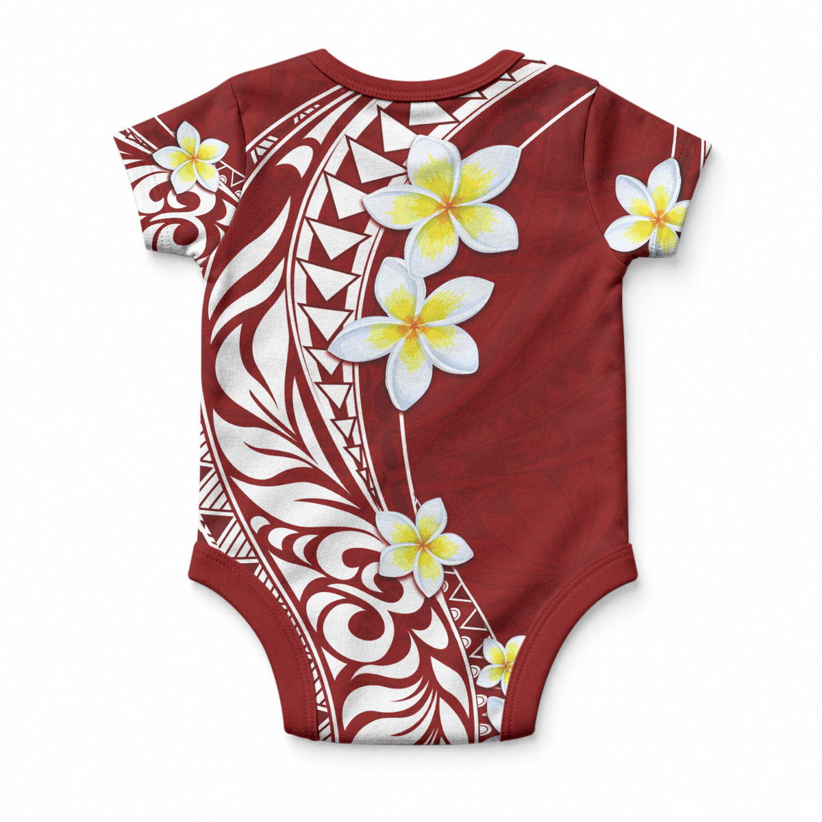 Hawaii Aloha Baby Onesie Plumeria Vintage - Crimson