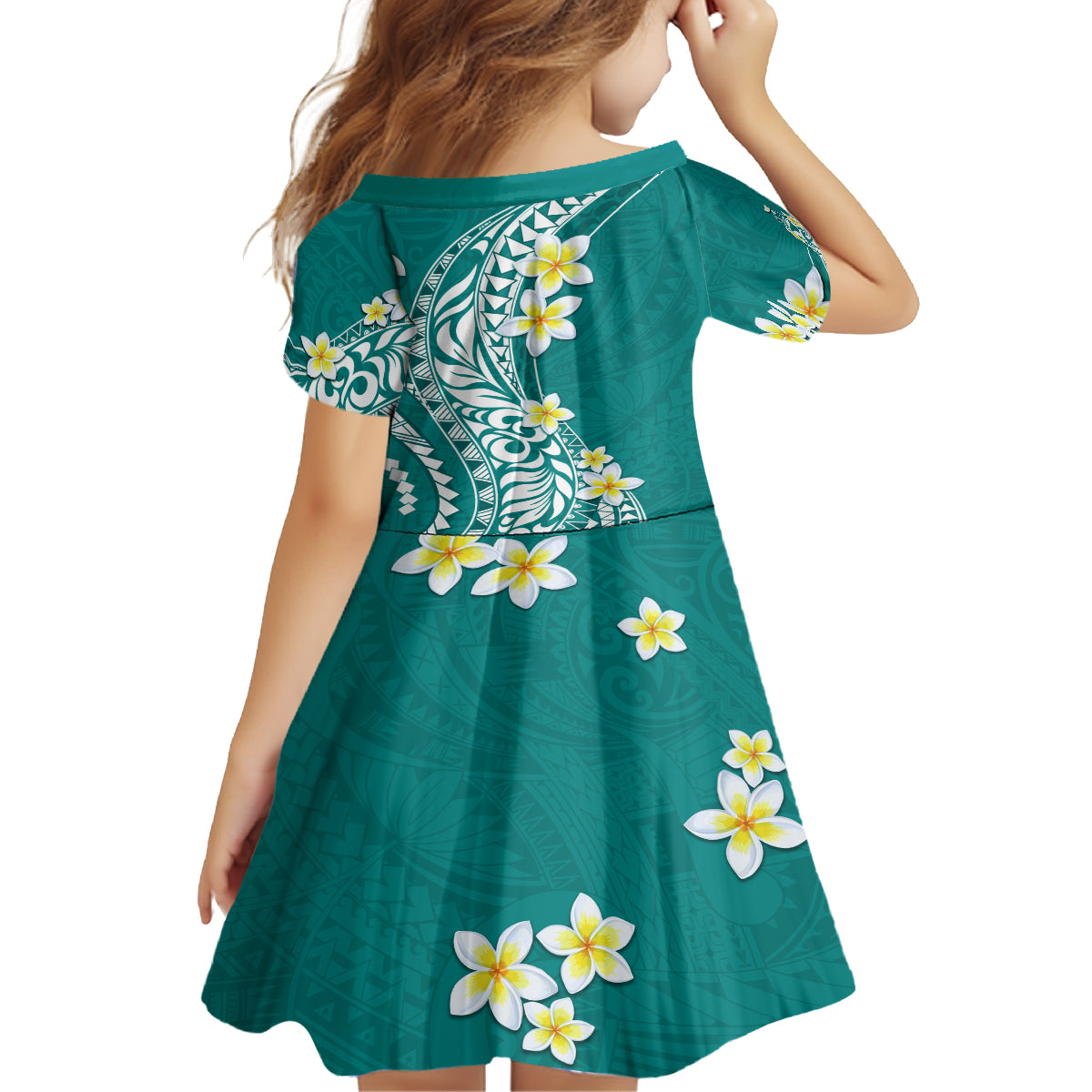 Hawaii Aloha Family Matching Tank Maxi Dress and Hawaiian Shirt Plumeria Vintage - Teal LT7 - Polynesian Pride