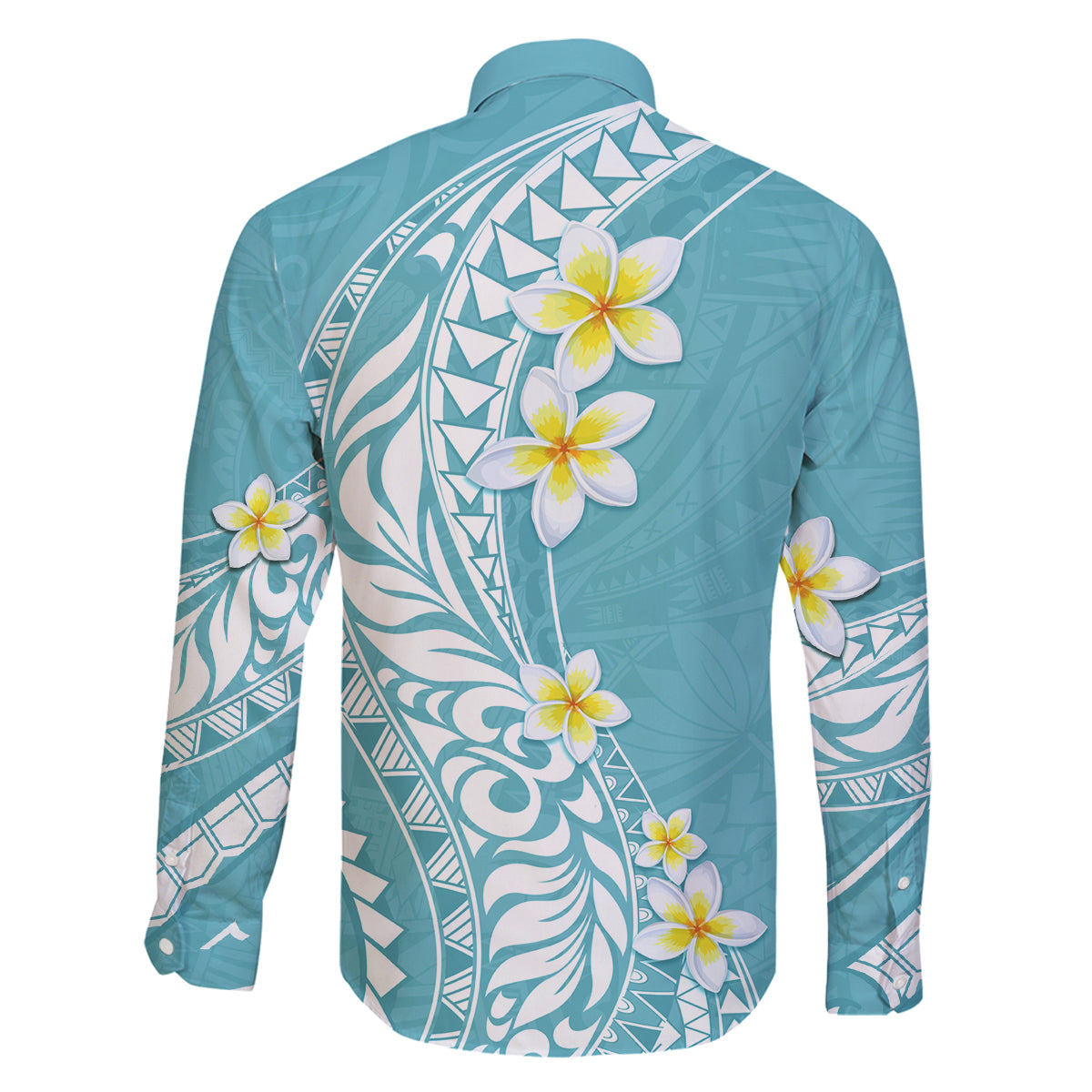 Hawaii Aloha Family Matching Off Shoulder Maxi Dress and Hawaiian Shirt Plumeria Vintage - Turquoise LT7 - Polynesian Pride