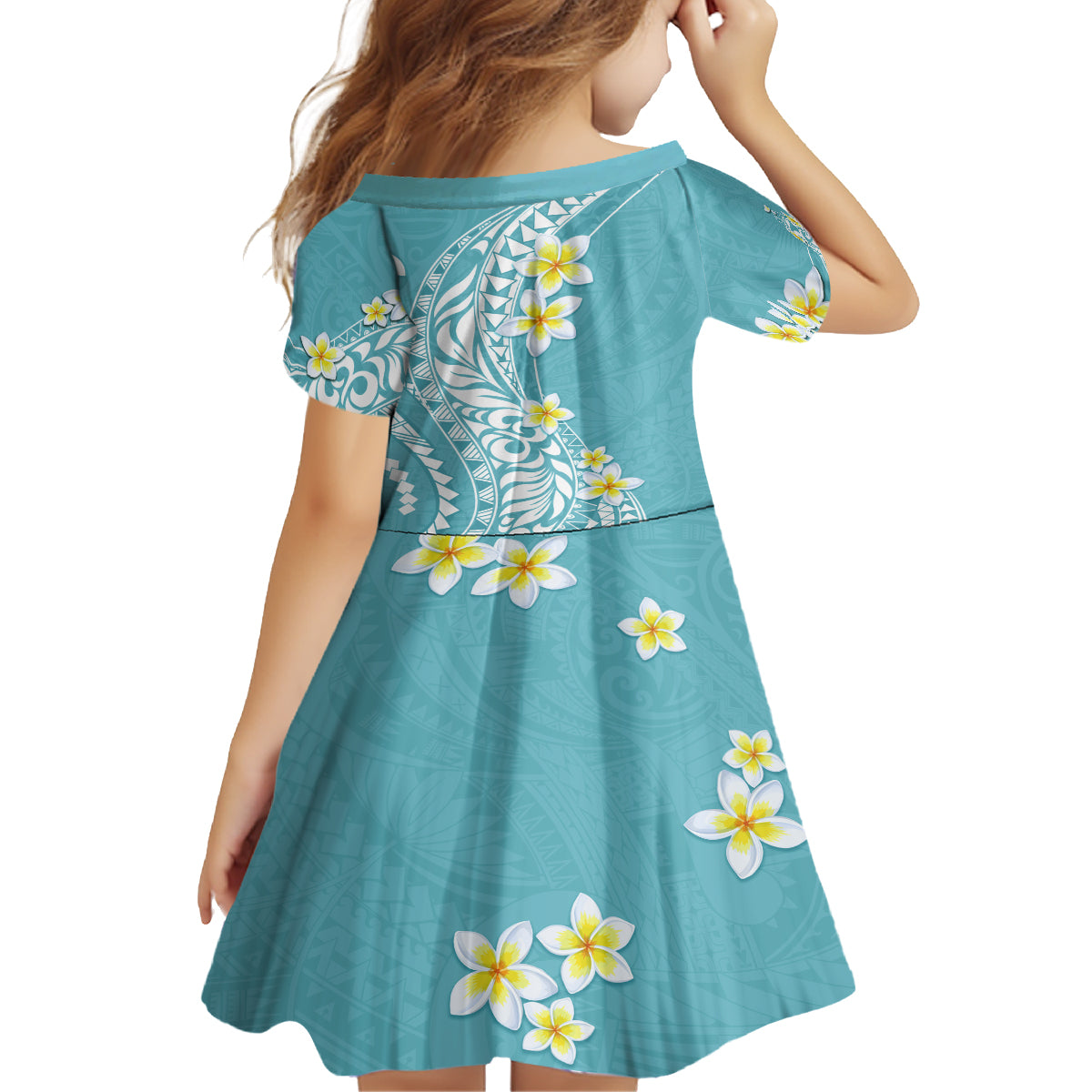 Hawaii Aloha Family Matching Tank Maxi Dress and Hawaiian Shirt Plumeria Vintage - Turquoise LT7 - Polynesian Pride
