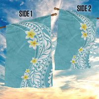 Hawaii Aloha Garden Flag Plumeria Vintage - Turquoise LT7 - Polynesian Pride