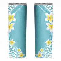 Hawaii Aloha Skinny Tumbler Plumeria Vintage - Turquoise