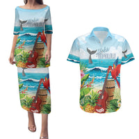 Aloha Honolulu Festival Couples Matching Puletasi and Hawaiian Shirt Ukulele By The Shore LT7 Art - Polynesian Pride