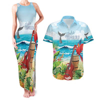 Aloha Honolulu Festival Couples Matching Tank Maxi Dress and Hawaiian Shirt Ukulele By The Shore LT7 Art - Polynesian Pride