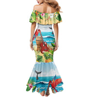 Aloha Honolulu Festival Family Matching Mermaid Dress and Hawaiian Shirt Ukulele By The Shore LT7 - Polynesian Pride