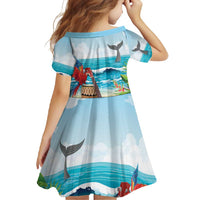 Aloha Honolulu Festival Family Matching Off Shoulder Maxi Dress and Hawaiian Shirt Ukulele By The Shore LT7 - Polynesian Pride
