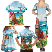 Aloha Honolulu Festival Family Matching Summer Maxi Dress and Hawaiian Shirt Ukulele By The Shore LT7 - Polynesian Pride