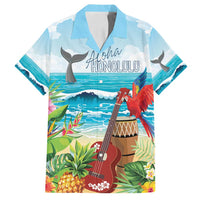 Aloha Honolulu Festival Family Matching Summer Maxi Dress and Hawaiian Shirt Ukulele By The Shore LT7 Dad's Shirt - Short Sleeve Art - Polynesian Pride