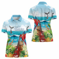 Aloha Honolulu Festival Women Polo Shirt Ukulele By The Shore