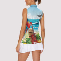Aloha Honolulu Festival Women Sleeveless Polo Shirt Ukulele By The Shore LT7 - Polynesian Pride