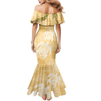Aloha Honolulu Festival Family Matching Mermaid Dress and Hawaiian Shirt Hawaii Kapa Mix Flowers Lei LT7 - Polynesian Pride