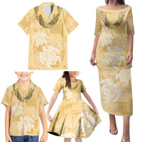 Aloha Honolulu Festival Family Matching Puletasi and Hawaiian Shirt Hawaii Kapa Mix Flowers Lei LT7 - Polynesian Pride