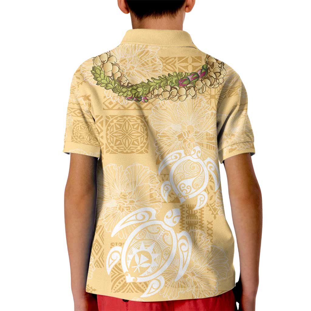 Aloha Honolulu Festival Kid Polo Shirt Hawaii Kapa Mix Flowers Lei LT7 - Polynesian Pride